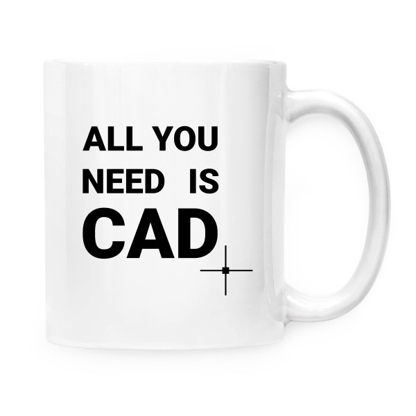 Hrnek malý bílý s potiskem ALL YOU NEED IS CAD (hrnek)