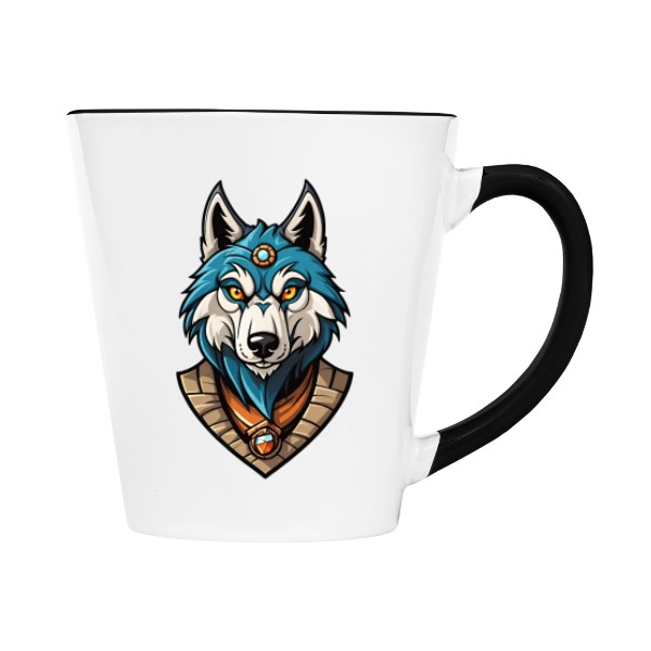 Hrnek kónický barevný s potiskem Anime vlčí hlava