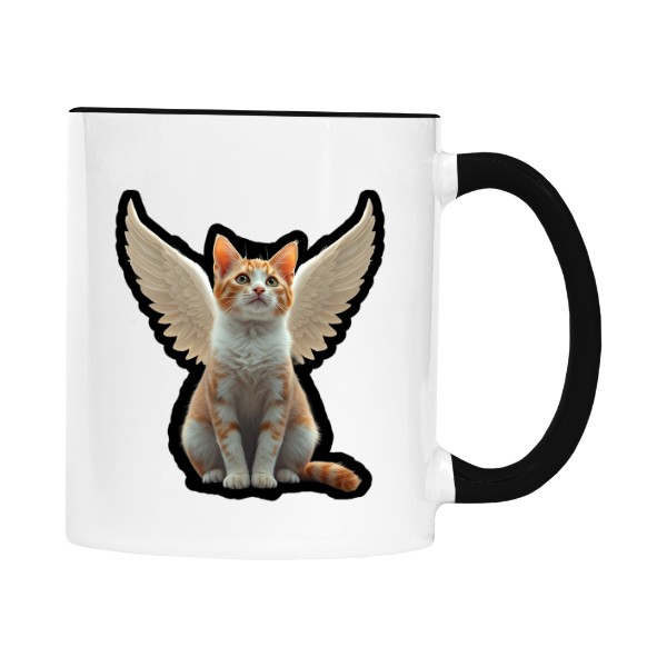 Hrnek malý barevný s potiskem Cat angel