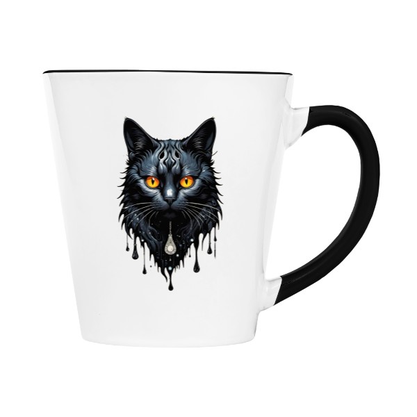 Hrnek kónický barevný s potiskem Cat pendant