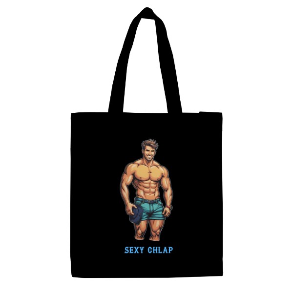 Velká plátěná taška s potiskem chlap sexy