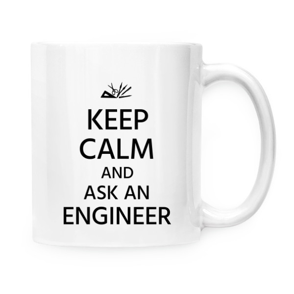 Hrnek malý bílý s potiskem Keep calm and ask an ENGINEER - hrnek