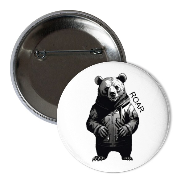 Odznáček  s potiskem Medvěd roar