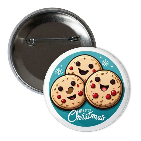 Odznáček  s potiskem merry christmas happy smile