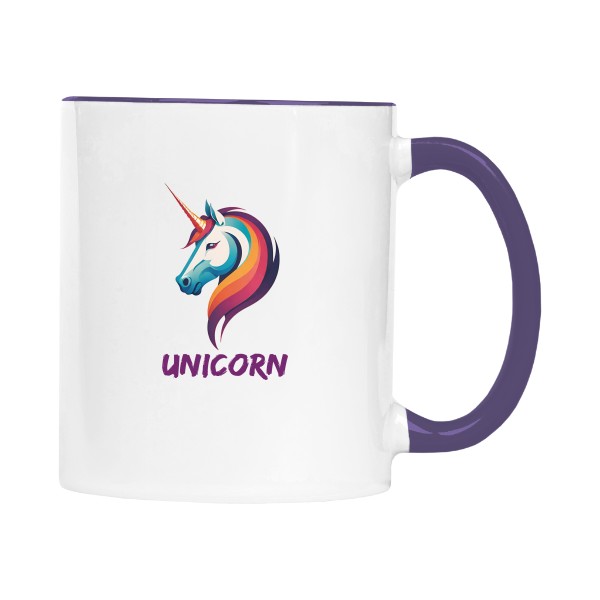 Hrnek malý barevný s potiskem Purple Unicorn