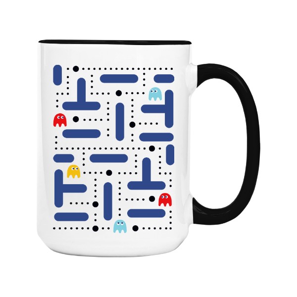 Hrnek velký barevný s potiskem Retro Pac-Man 