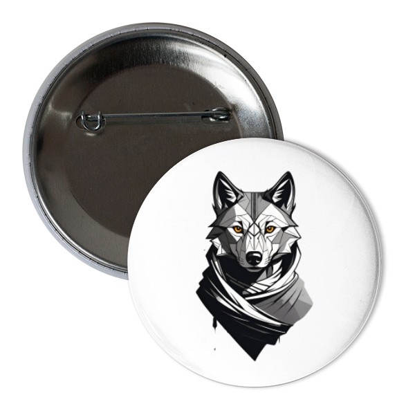 Odznáček  s potiskem vlk v šále