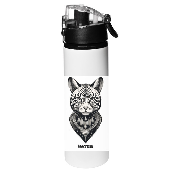 Sportovní kovová láhev  s potiskem Water cat